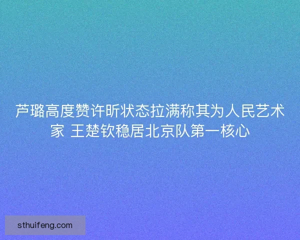 芦璐高度赞许昕状态拉满称其为人民艺术家 王楚钦稳居北京队第一核心